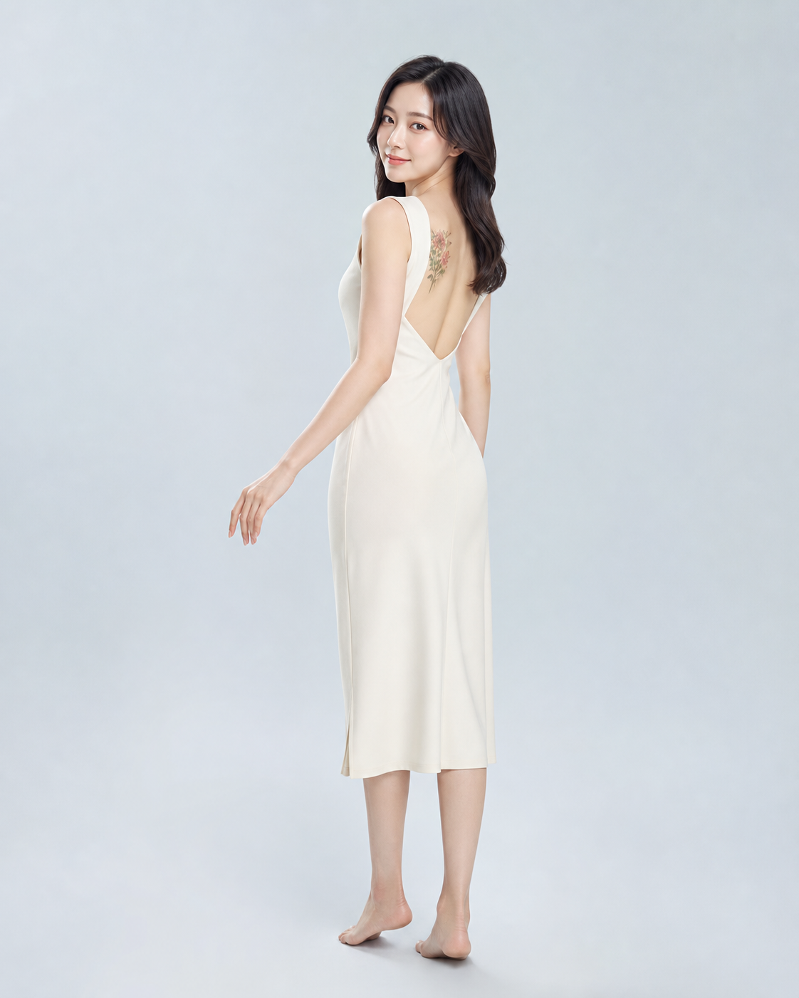 피코플러스 적용 가능 부위를 안내하는 여성 전신 이미지