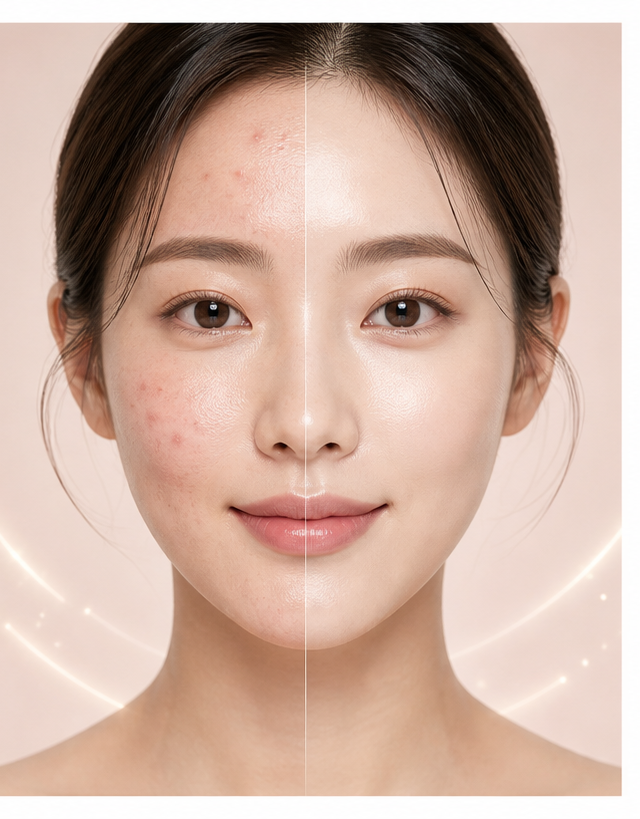여드름 자국까지 말끔하게 일러스트