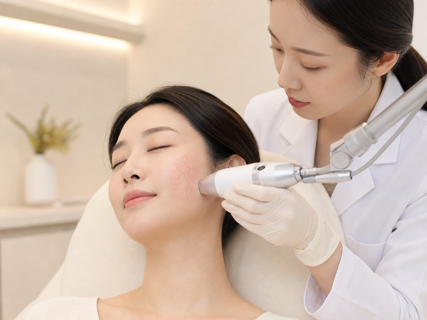 혈관 상태에 맞춘 레이저 치료 일러스트